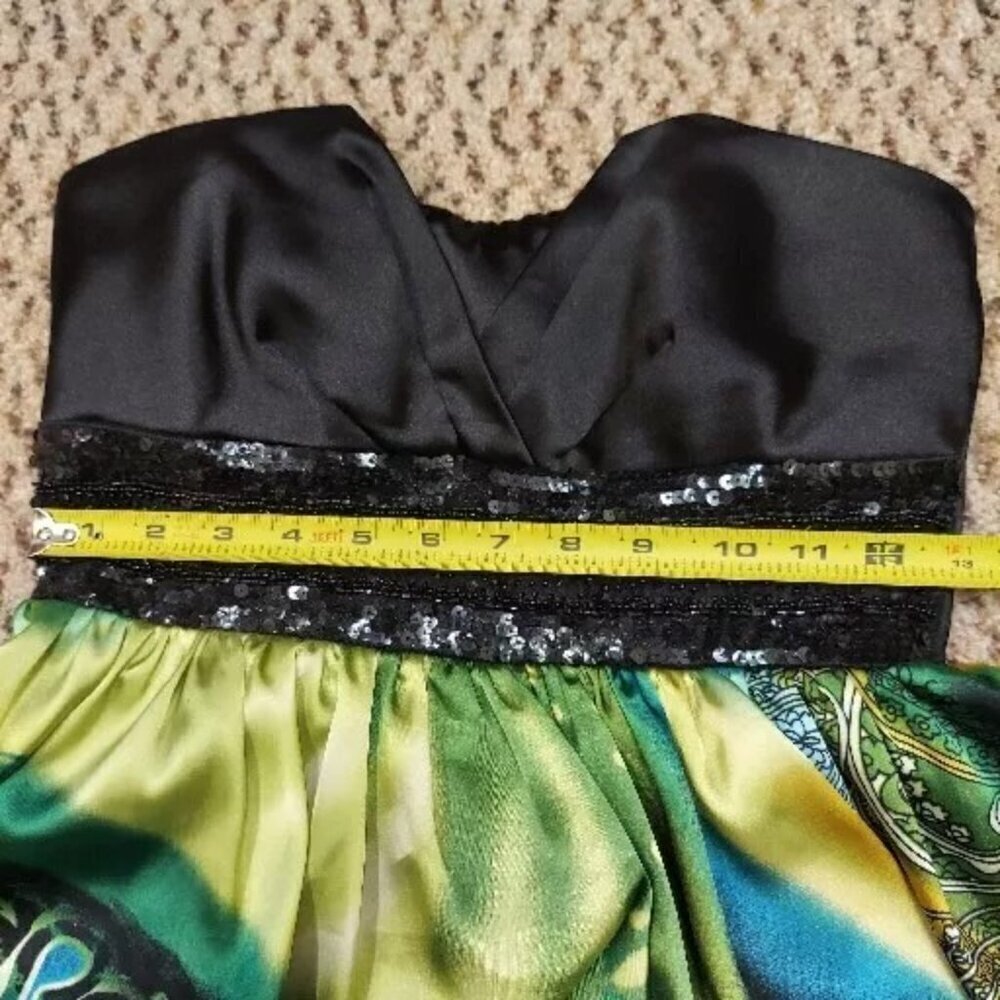 Speechless Mini Strapless Cocktail Dress 5 Womens Black Green Yellow Blue Ruffle - Picture 9 of 15